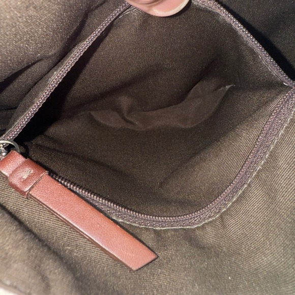 Coach Leather Crossbody Bag Cream Brown Trim Turn Lock Flap Shoulder Bag - Picture 7 of 9